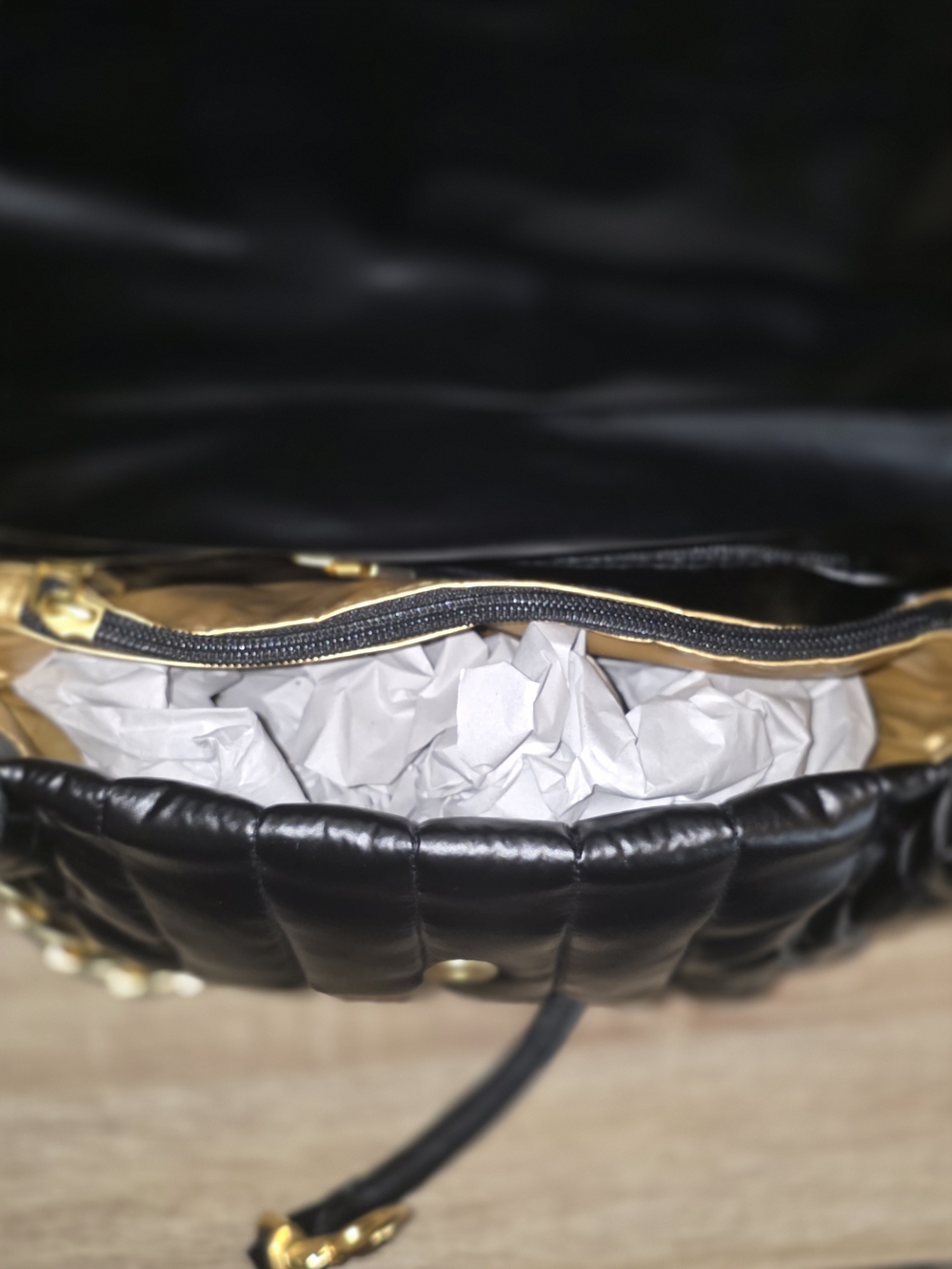 Think Royln Pearl Black Quilted Chain Shoulder Bag (3 Different Straps ) - Picture 5 of 8